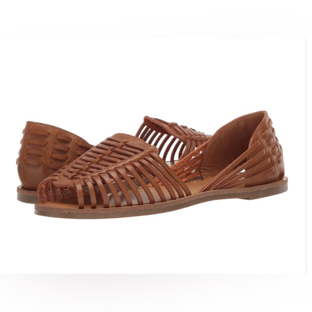 MIA Pandora Ballet Flat Woven Leather Cognac Flats Women’s Size 10 (NWOT)